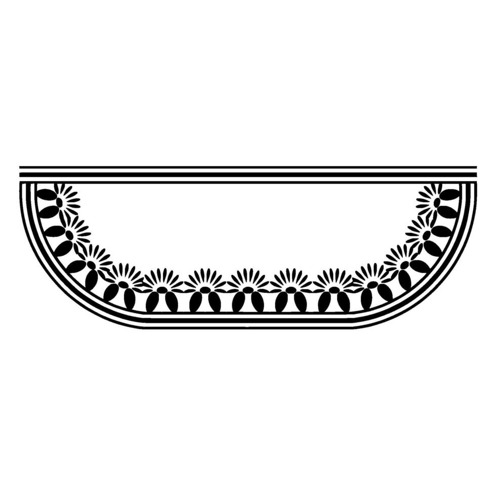 Black Floral Border on Gray Elegant Minimalist vector