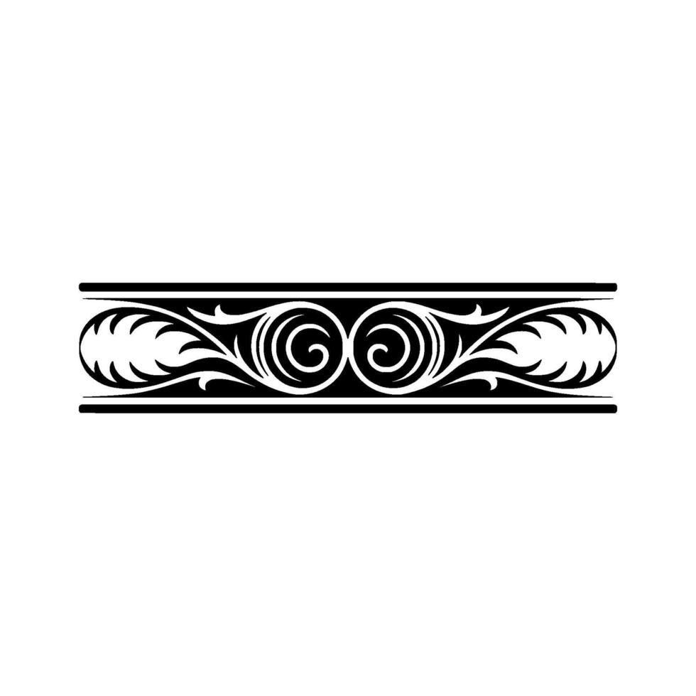 Elegant Decorative Border Black Scrollwork on White vector