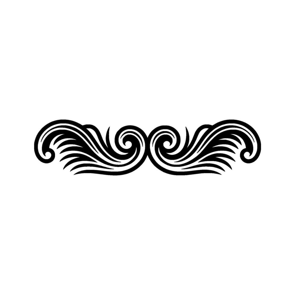 Elegant Black White Swirl Ornament Illustration vector
