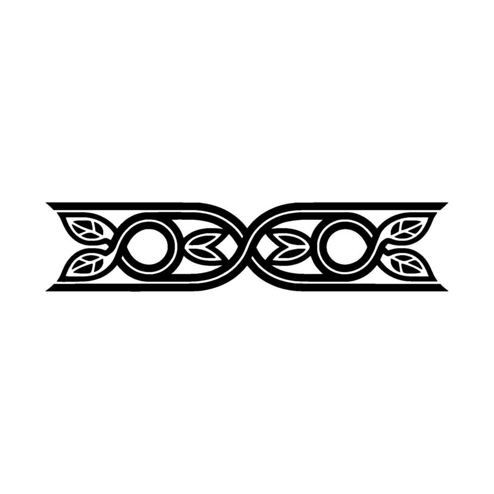 Elegant Black Celtic Border with Leaves on a Neutral Background vector