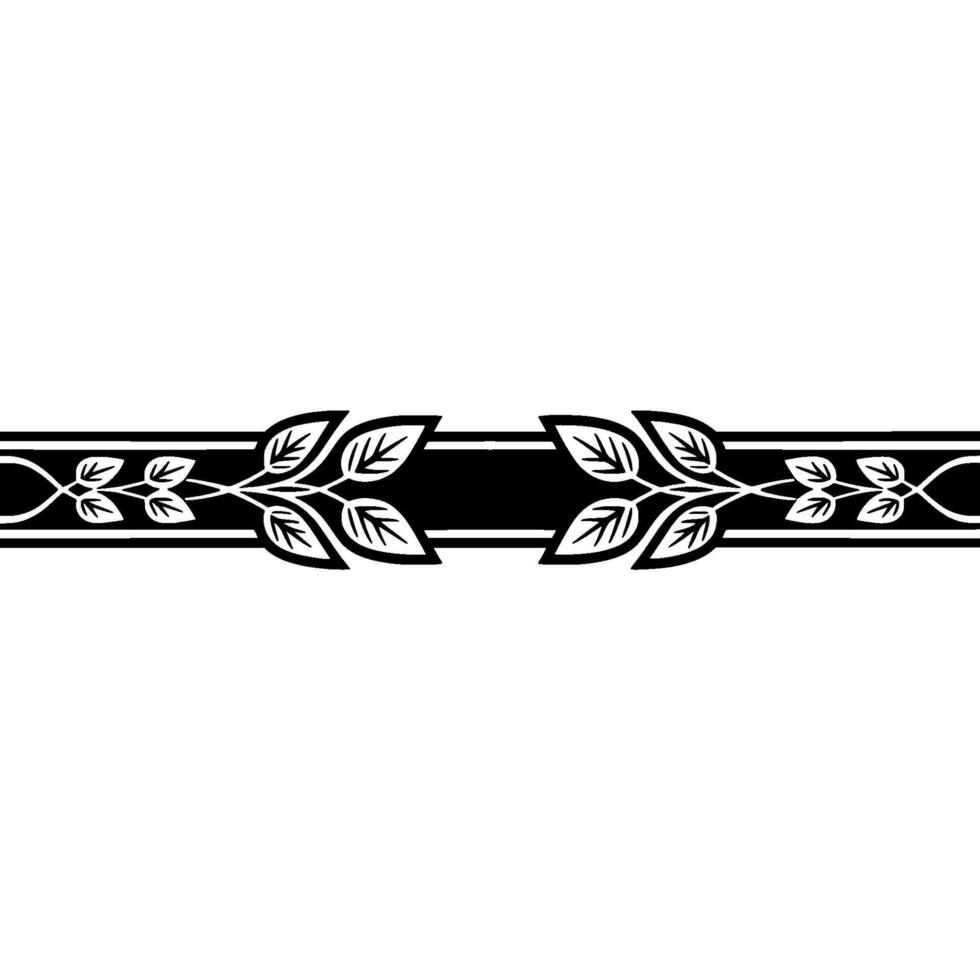 Elegant Leafy Border in Black White, Minimalist vector