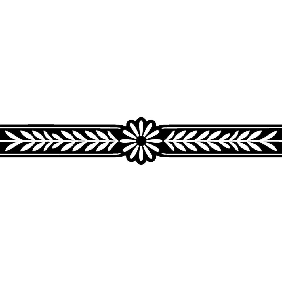 Elegant Floral Border, Black White, Minimalist Element vector