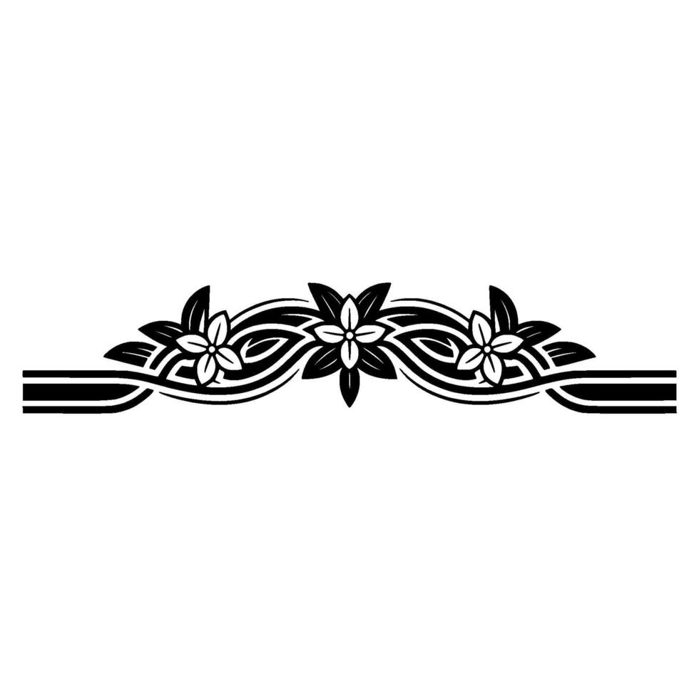 Elegant Floral-, Border , Black and White, Decorative Element vector