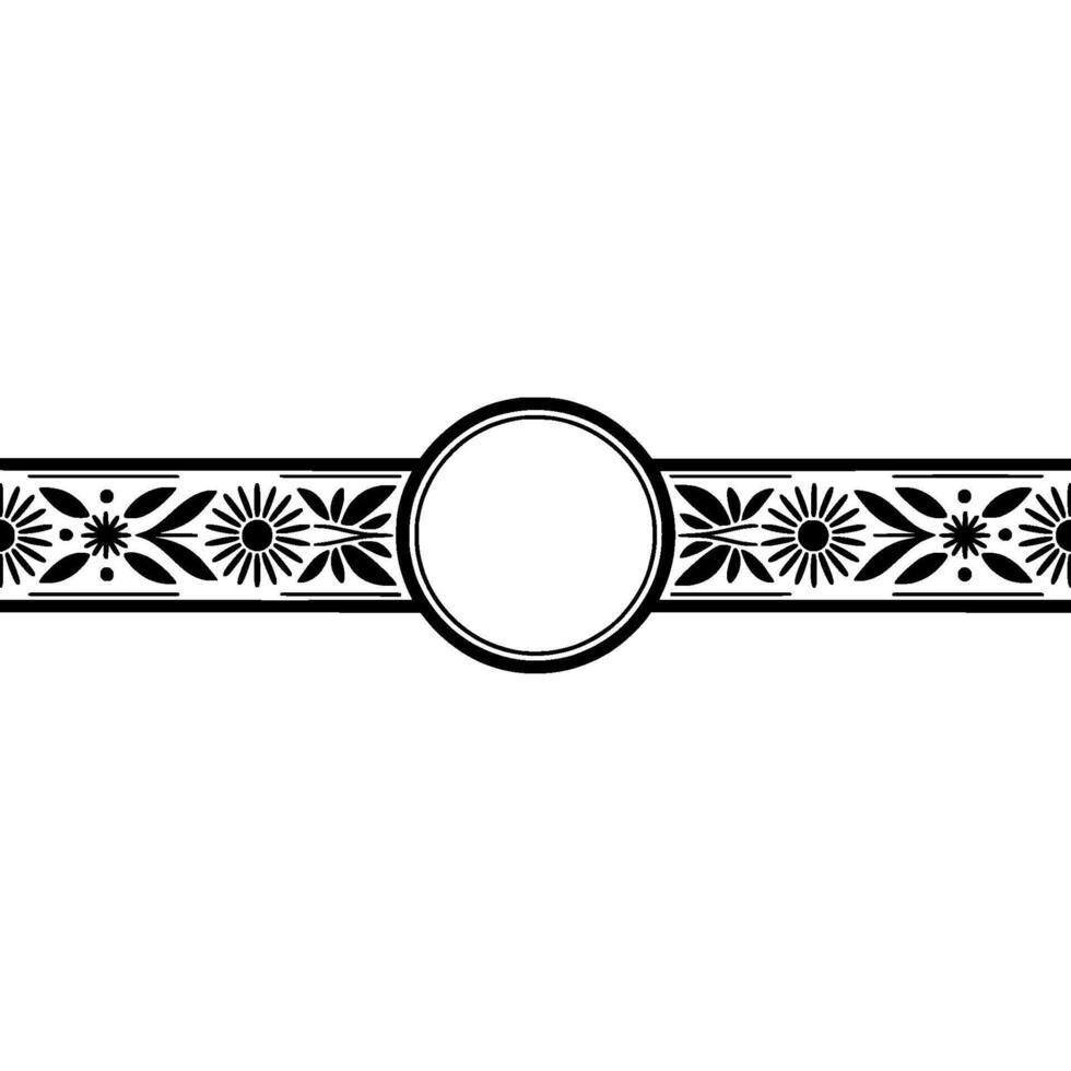 Minimalist Floral Banner with Circle - Clean Decorative vector