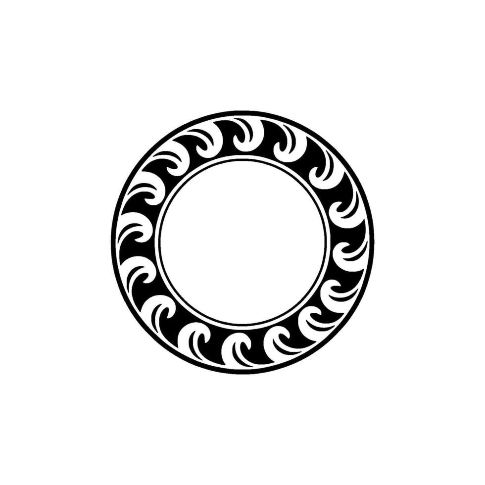 Elegant Black Circle with Ornate Swirls on White Background vector