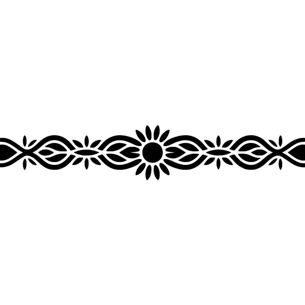 Elegant Black- Floral Border on Neutral Background vector