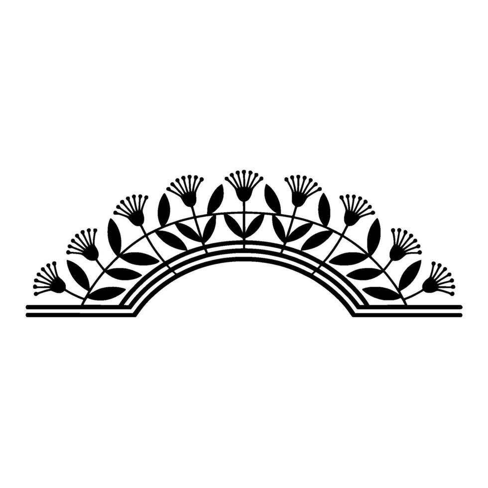 Elegant Floral Arch , Black White, Decorative Element vector