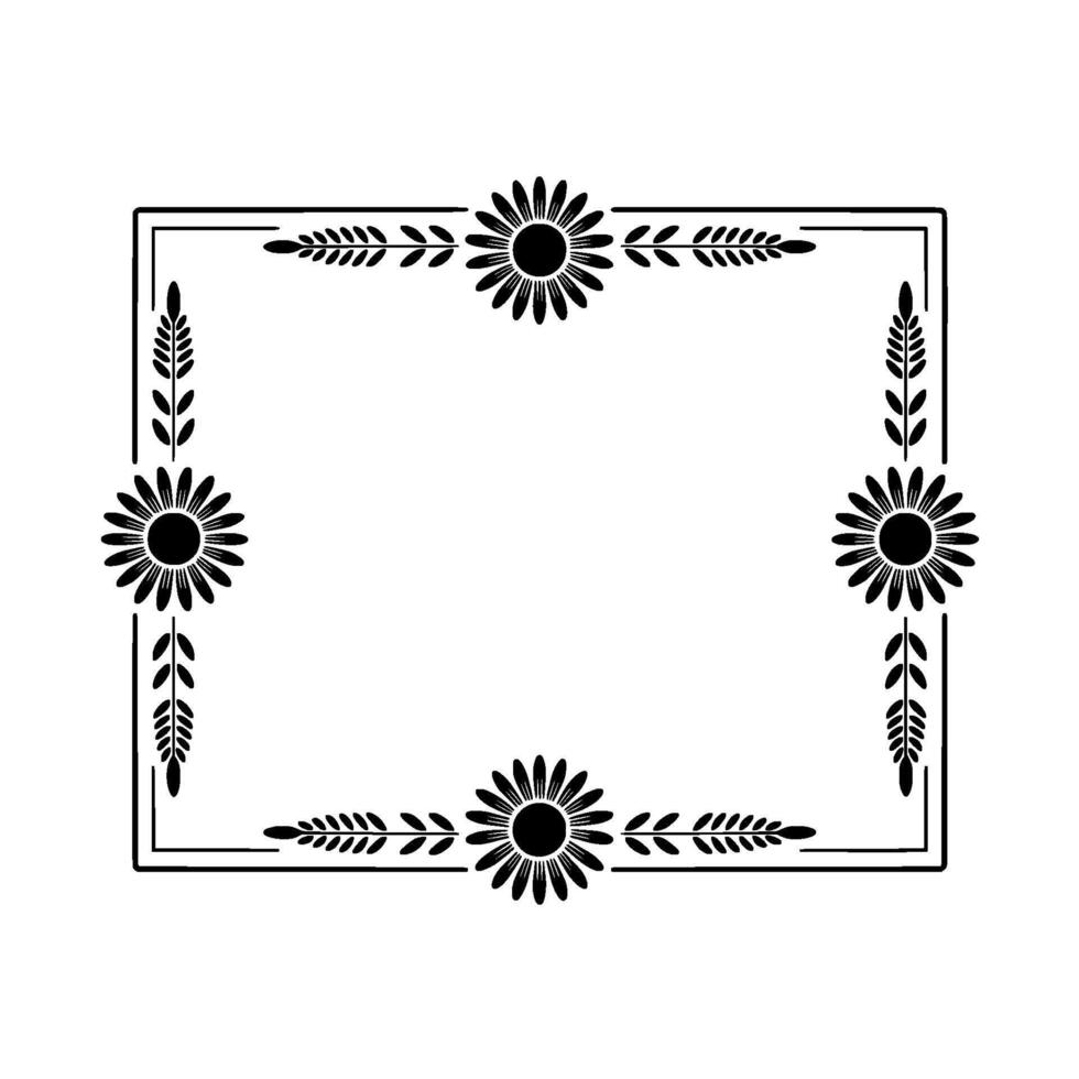 Floral Frame Silhouette Elegant Decorative Border vector