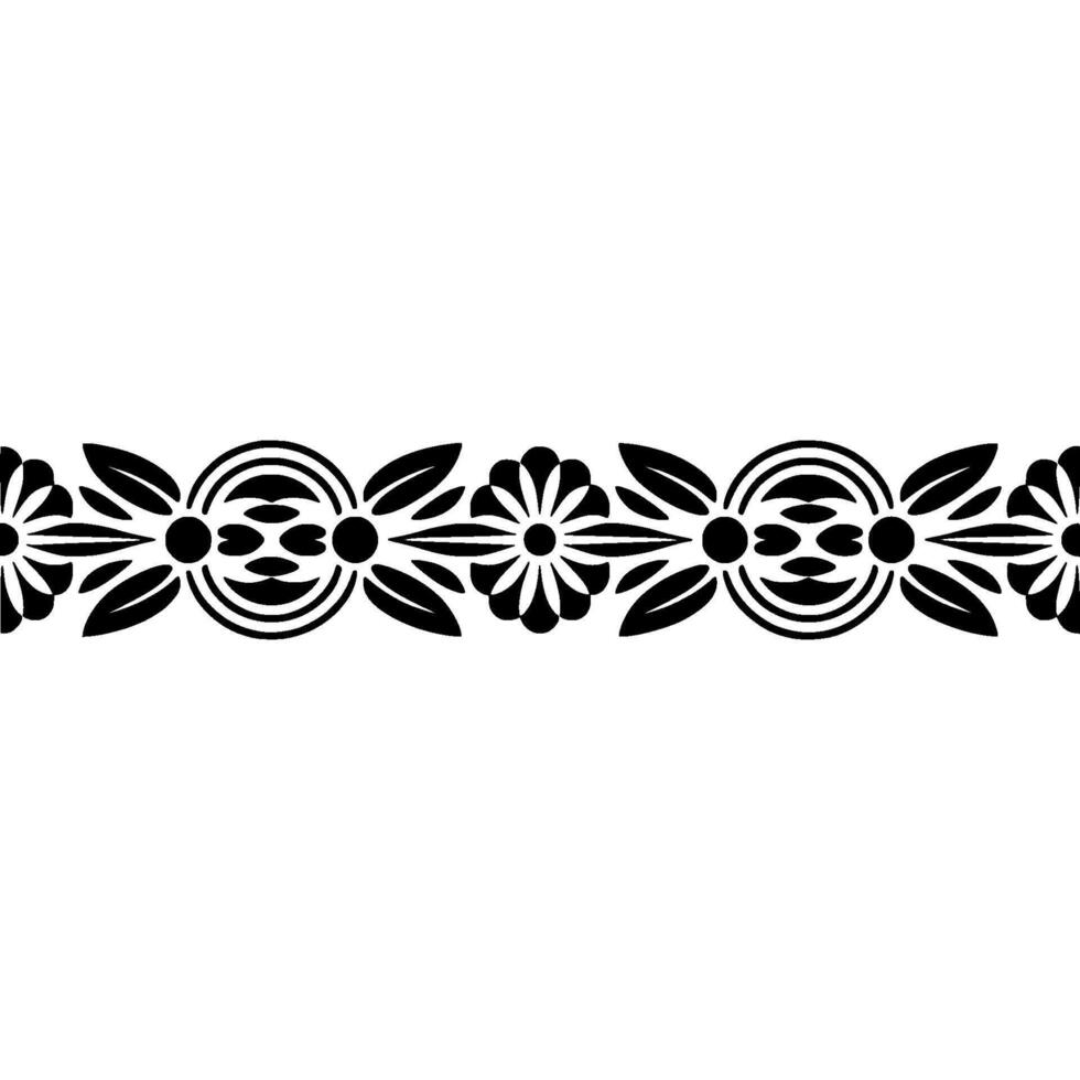 Elegant Black Floral Border on Neutral, Background vector