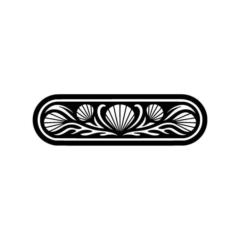 Ornamental Shell and Leaf Element vector