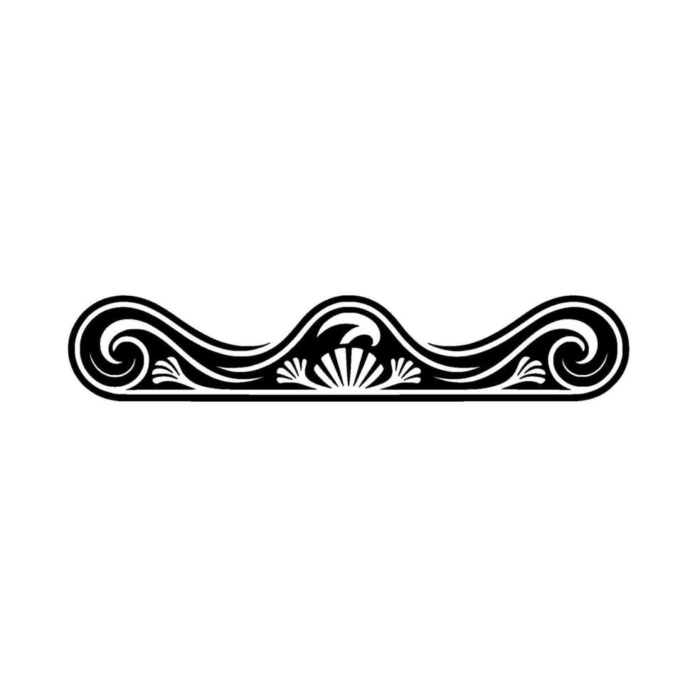 Decorative Flourish Ornament, Black on White, Elegant vector