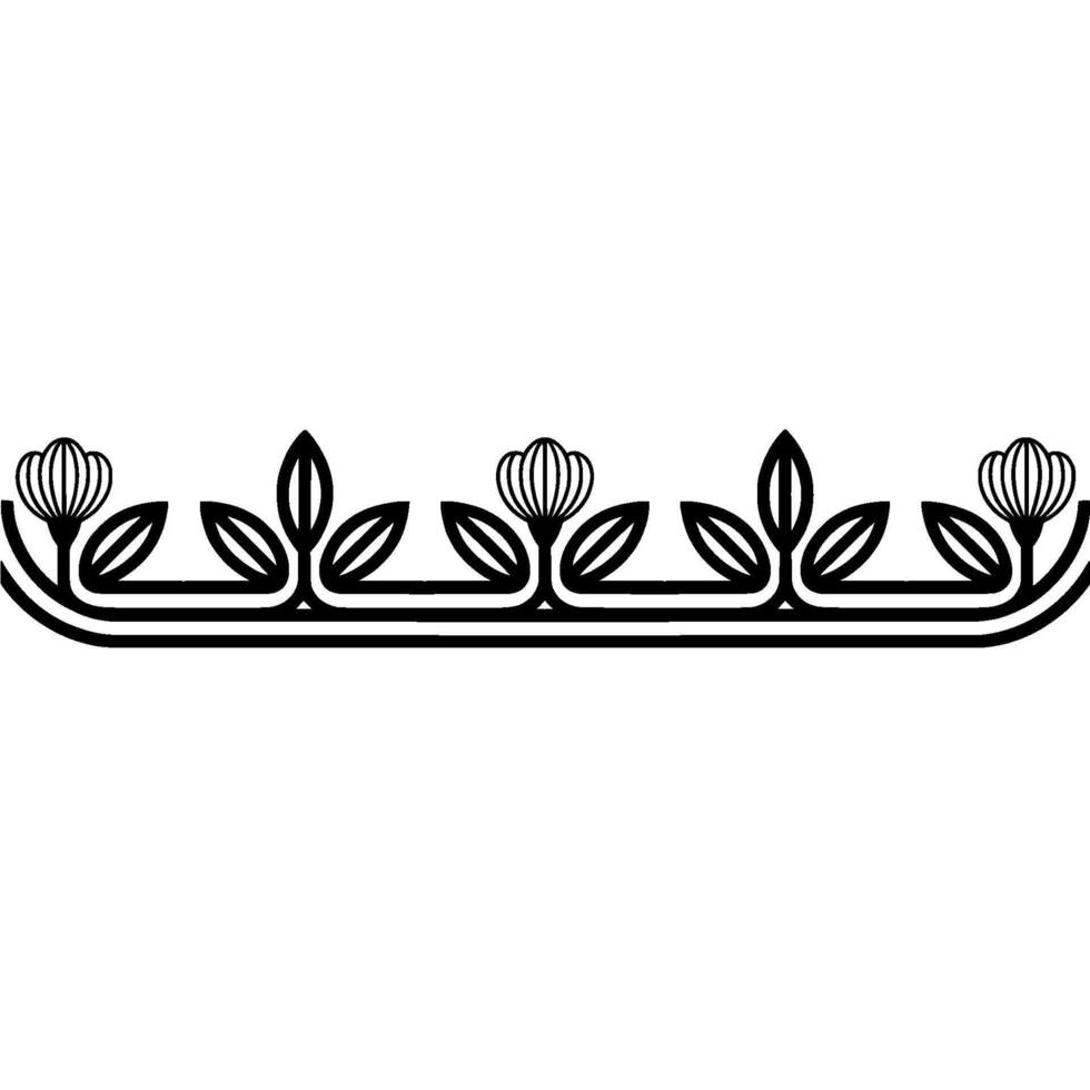 Elegant Floral- Border in Black and, White vector