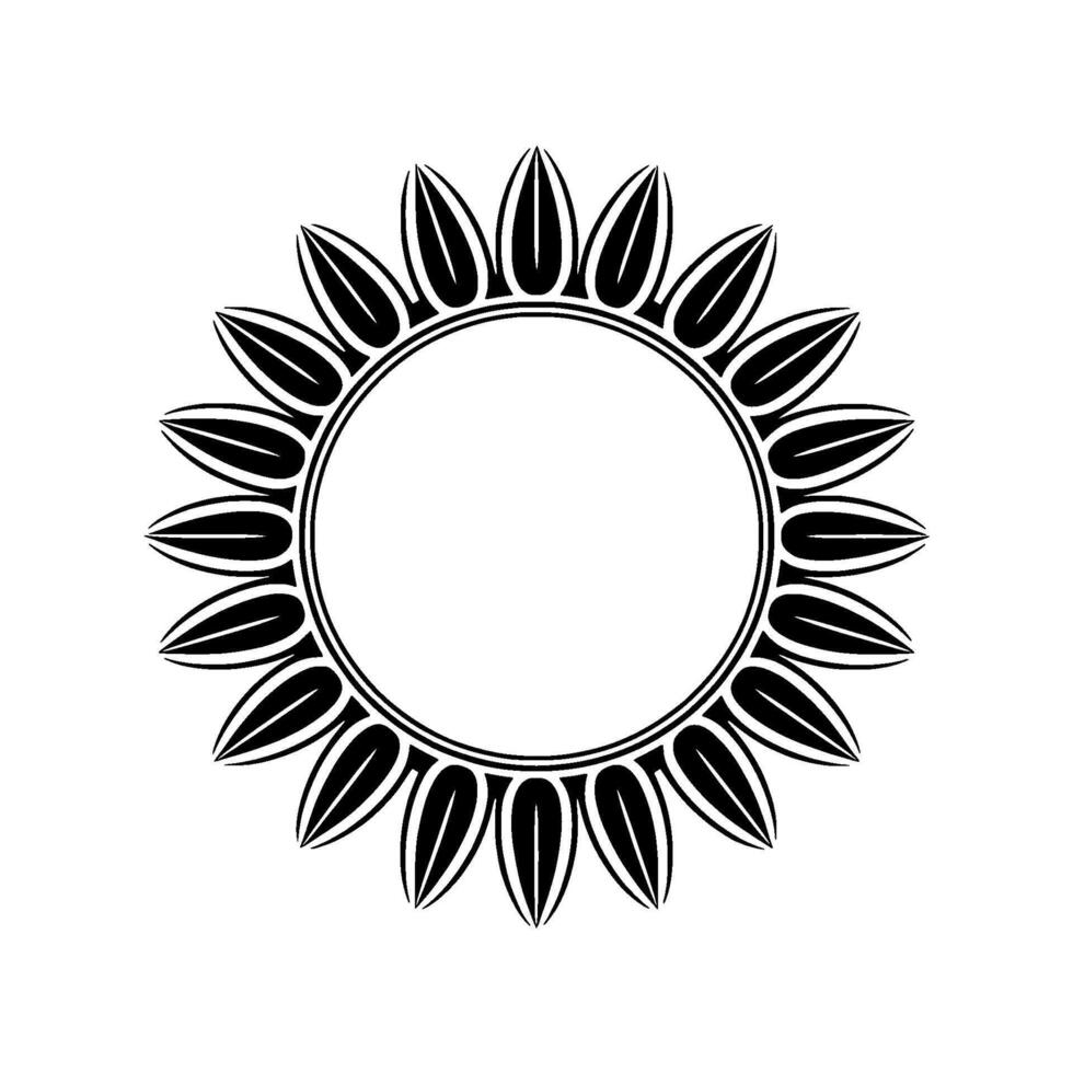 Modern Sunflower Frame Minimalist Black and White vector