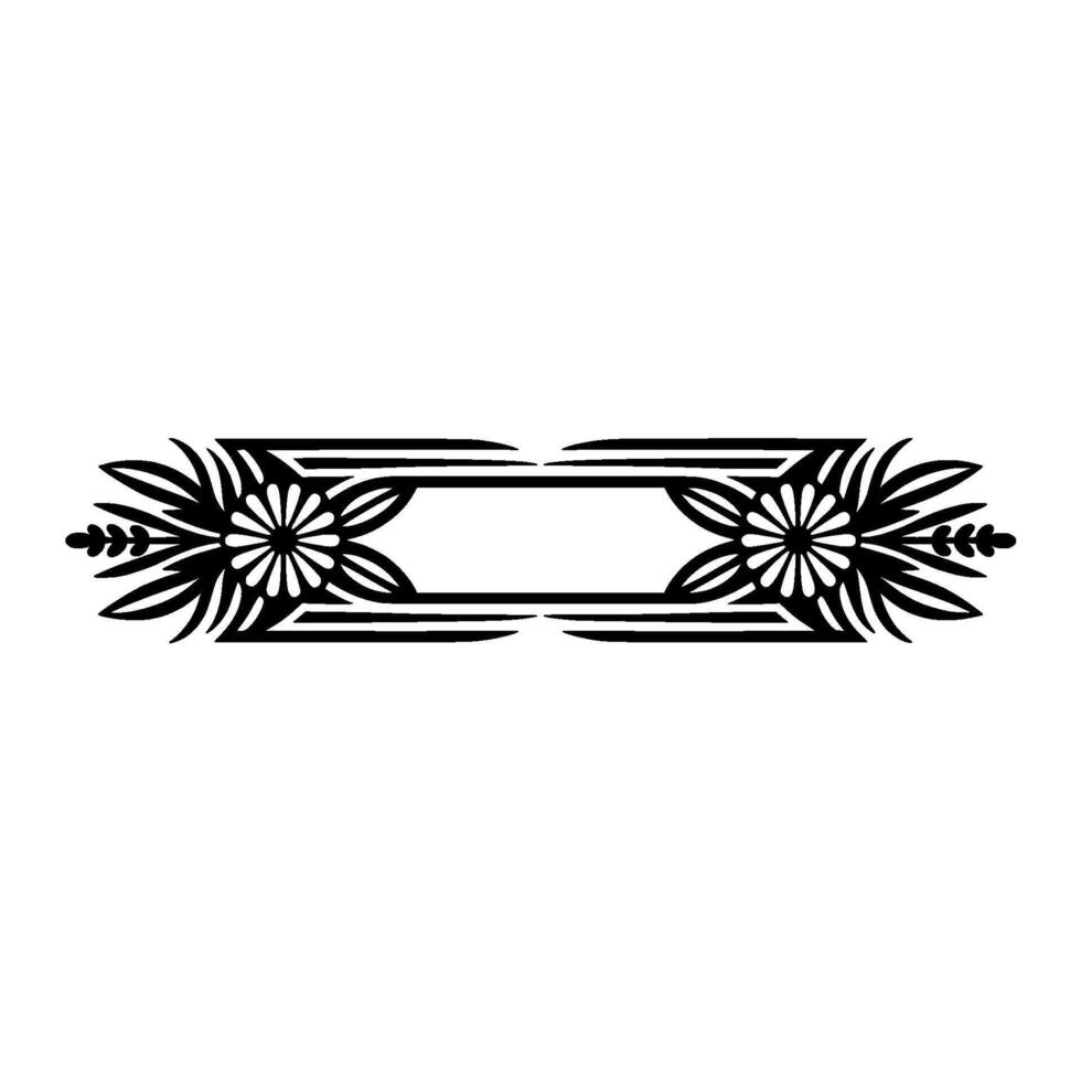 Elegant Black Floral Frame on White Background -, Decorative vector