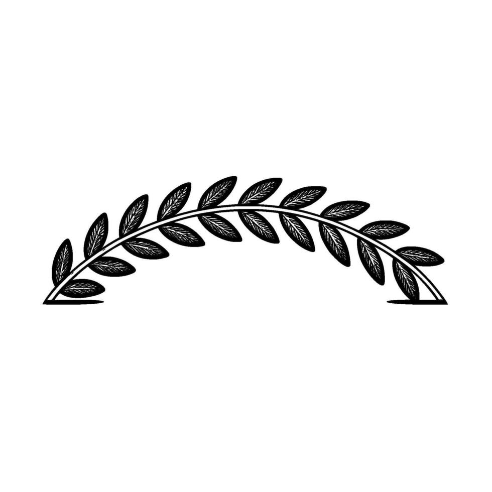 Elegant Laurel Wreath, Illustration, Monochromatic vector