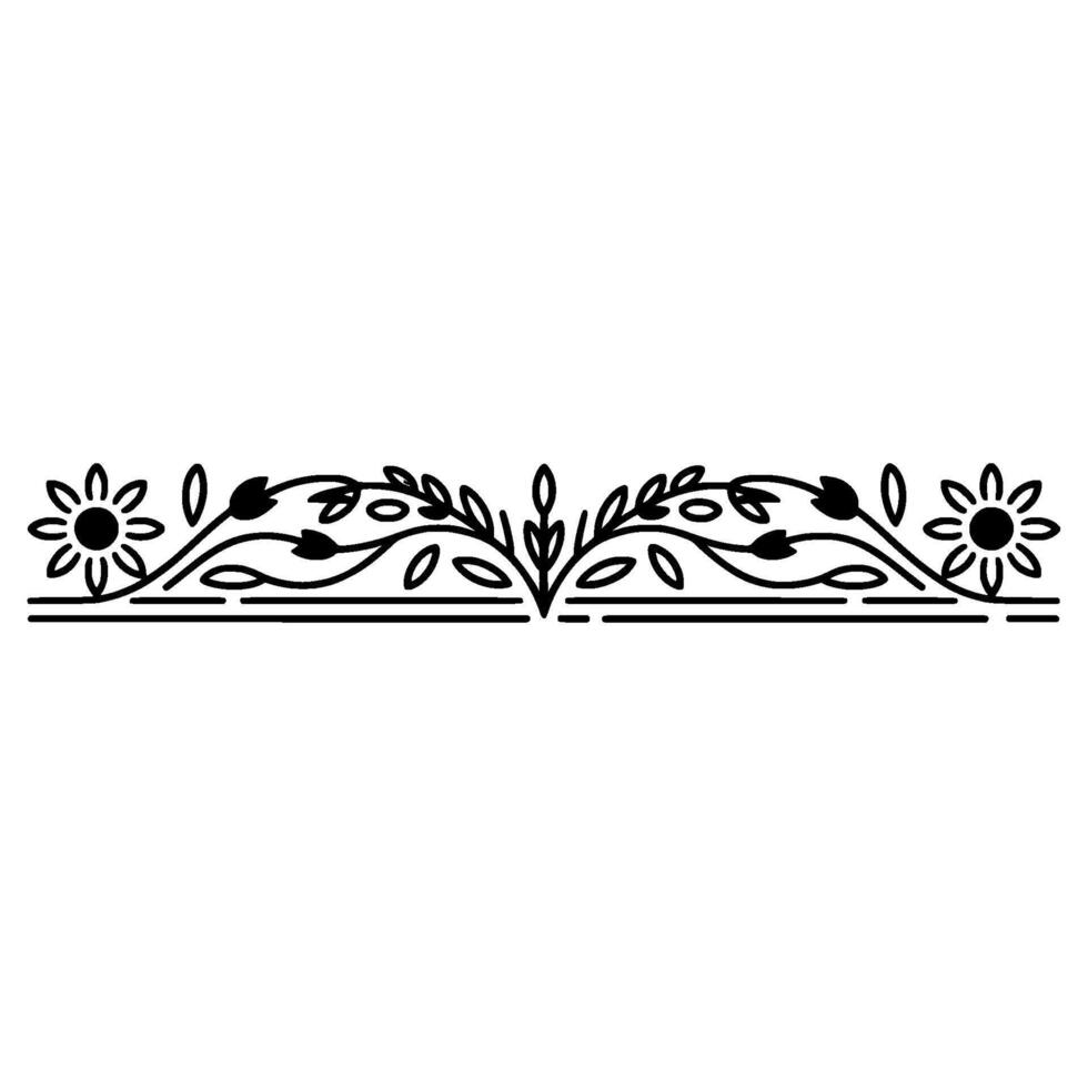 Elegant Floral Border - Minimalist Black and White vector