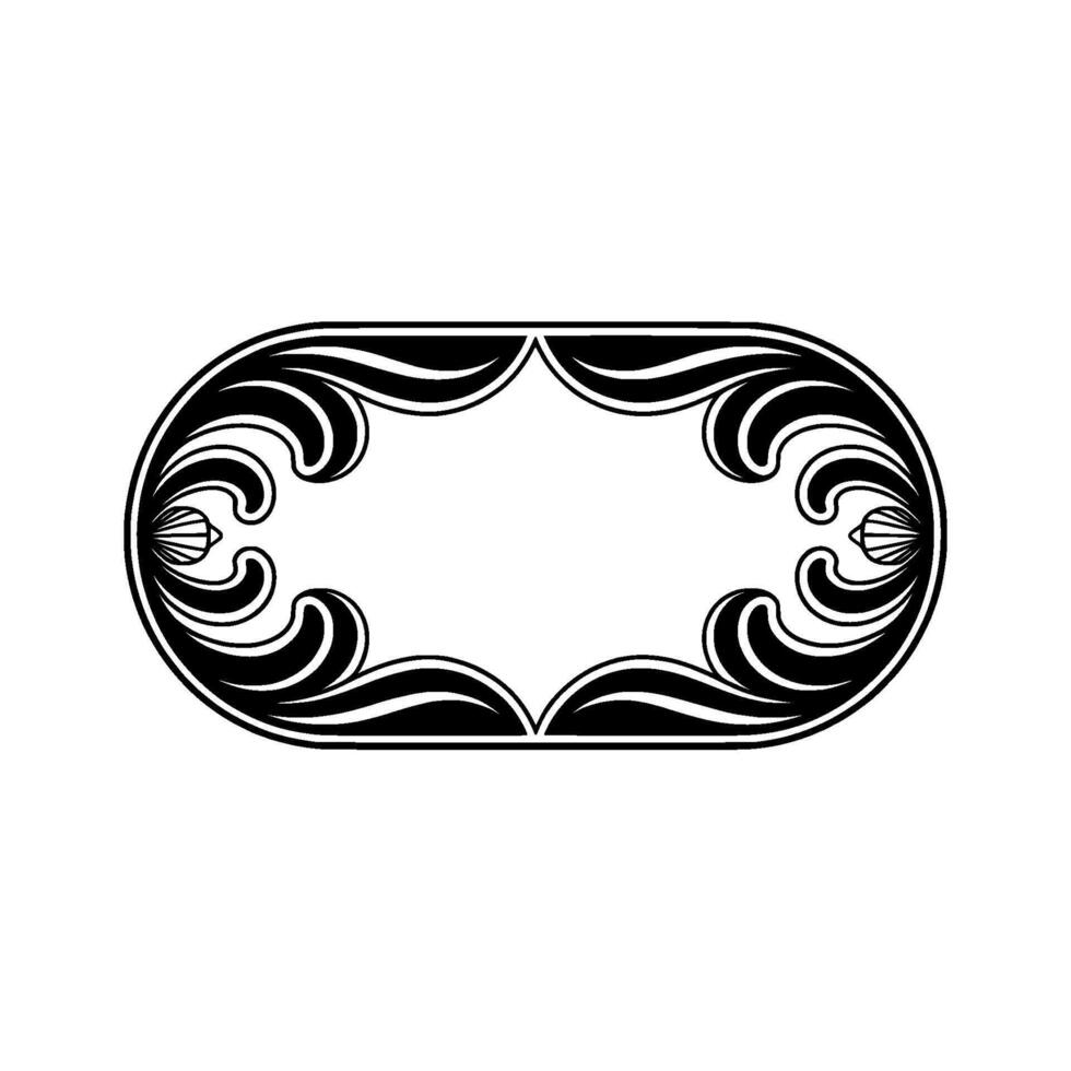 Elegant Black White Decorative Oval Frame vector