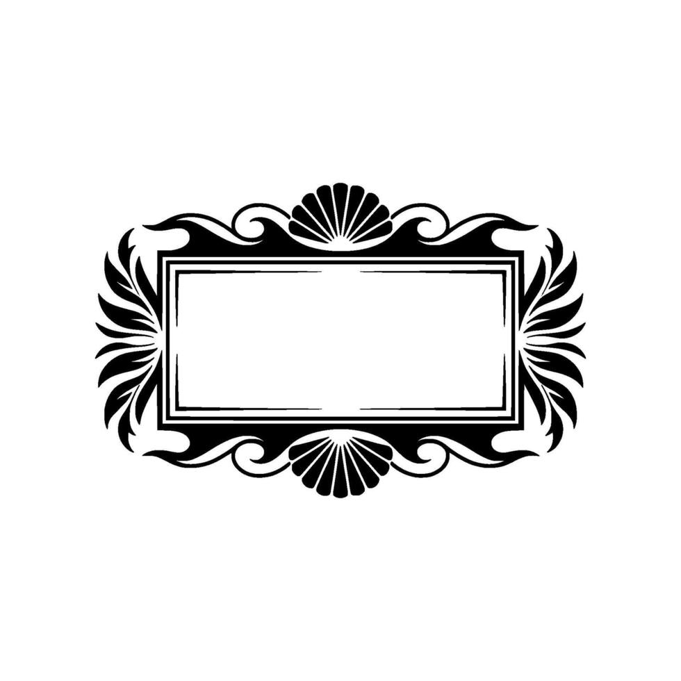 Elegant Black White Decorative Frame - Blank Space for Text, Vintage Style vector