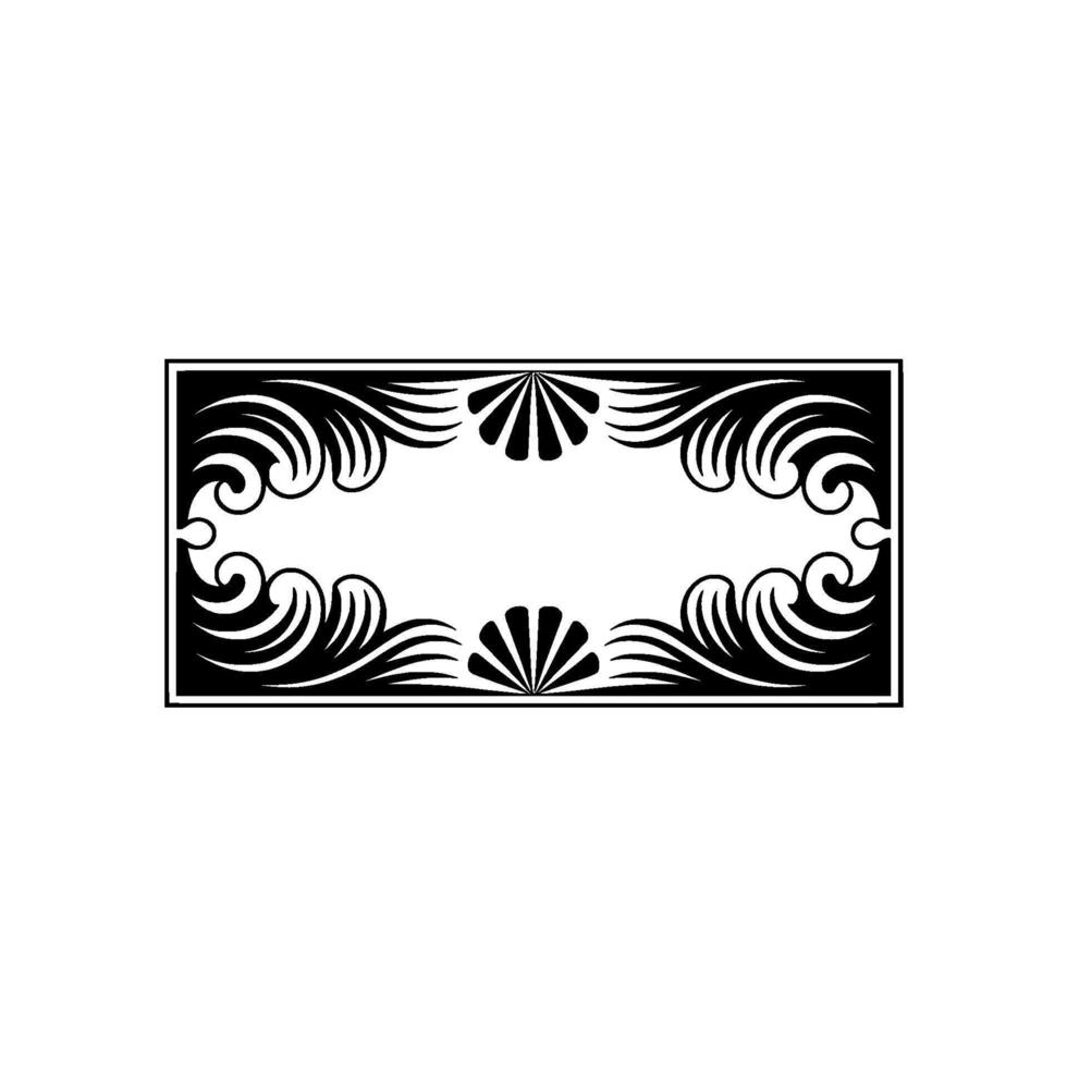 Elegant Black Ornamental Frame on White- Background vector