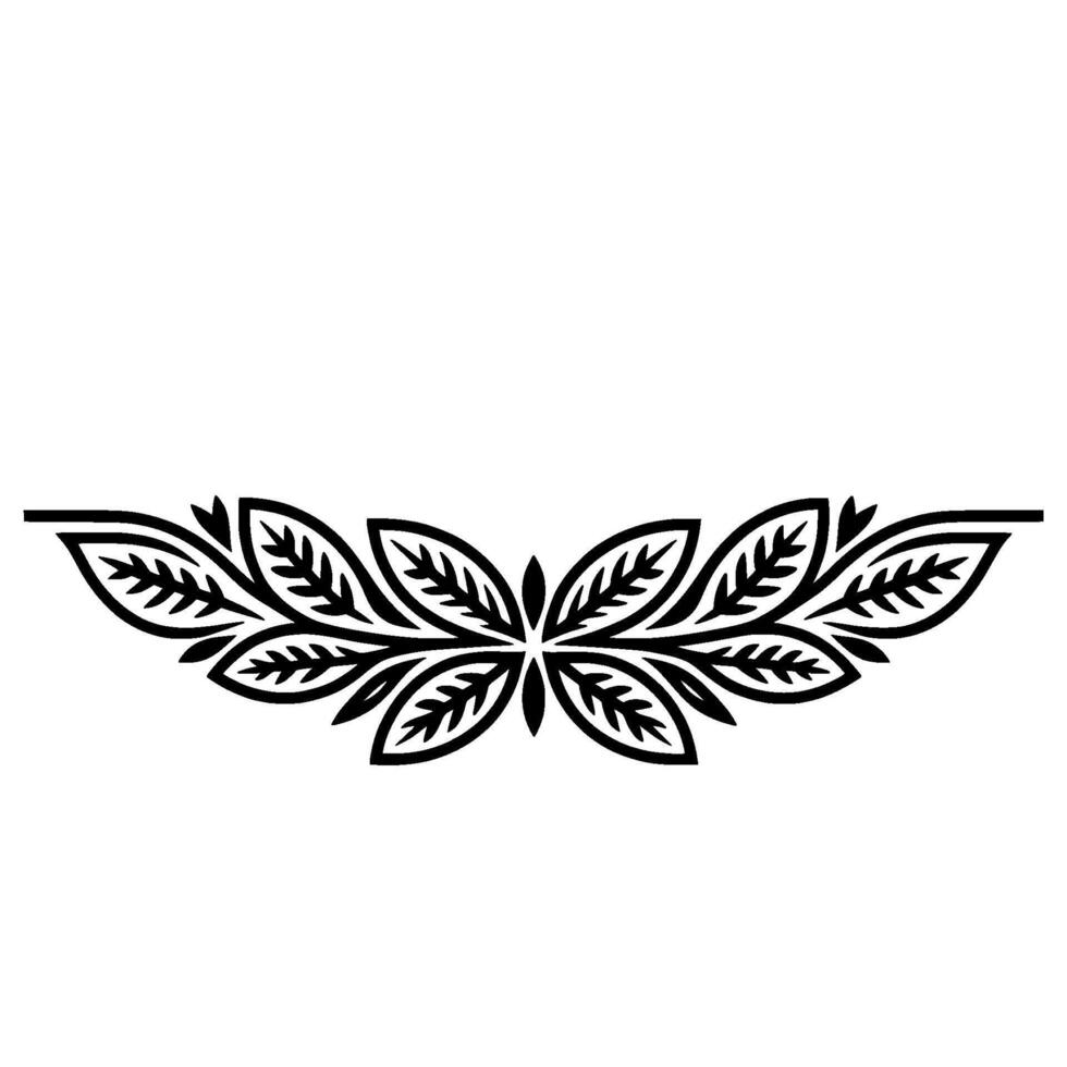 Minimalist Floral Border in- Black, and White vector