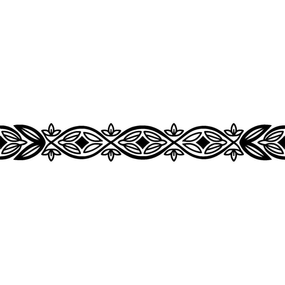 Elegant Black Ornamental, Border on White- Background vector