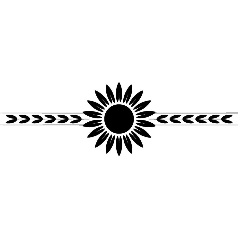 Minimalist Sunflower Border Elegant Black and White vector