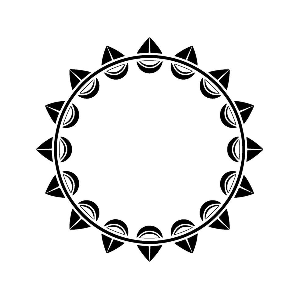 Geometric Mandala , Black and White Circular Frame vector
