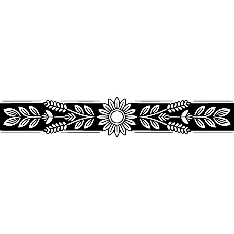Elegant Floral Border in, Black White vector