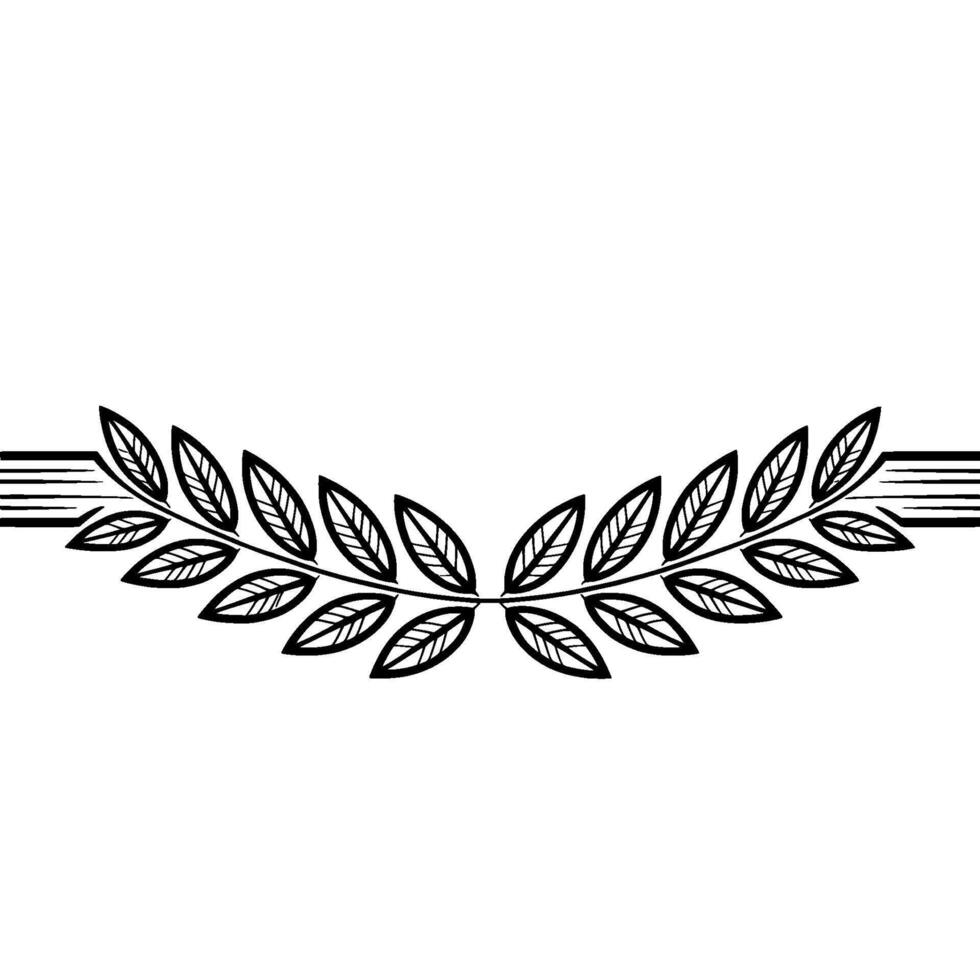 Elegant Laurel Wreath Illustration on Gradient Background vector