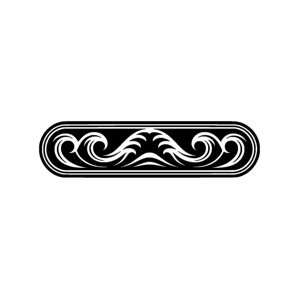 Black and White Decorative Border Element on White Background vector