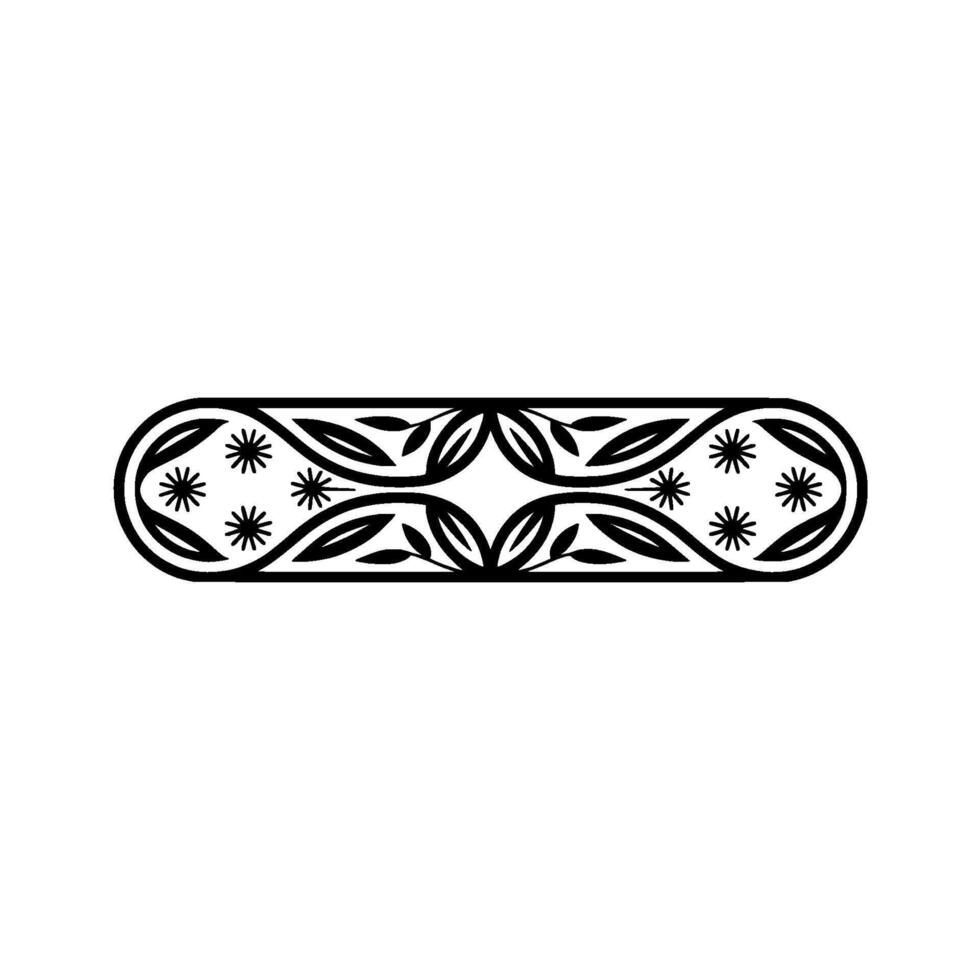 Elegant Floral Oval Border, Black White, Minimalist vector