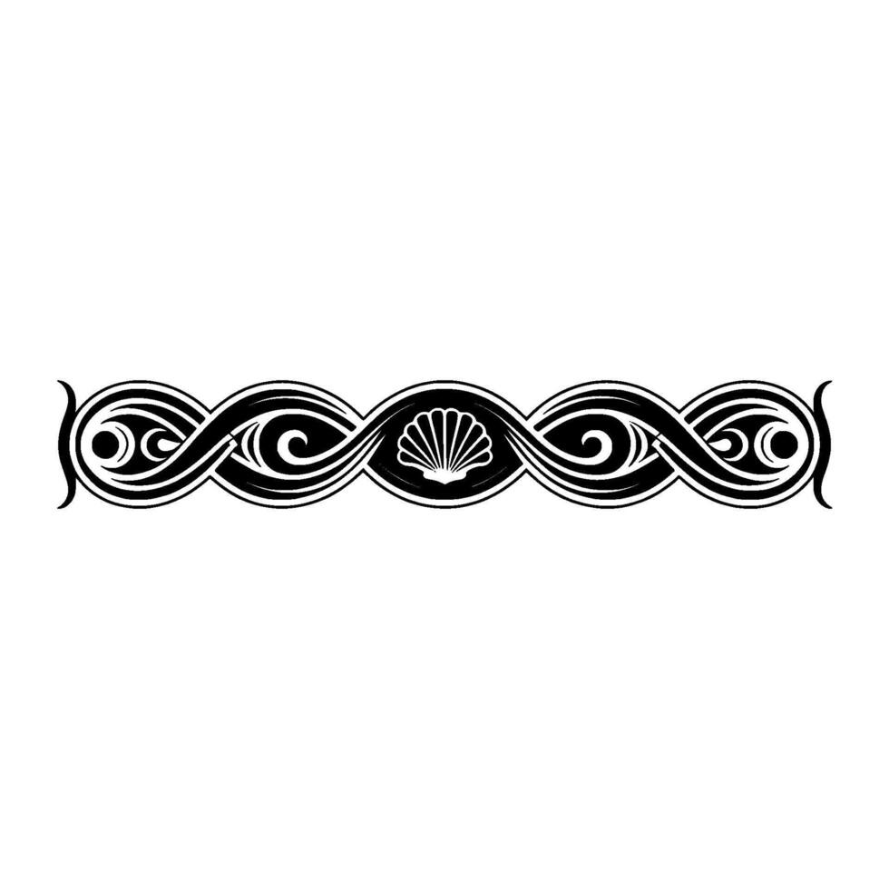 Elegant Nautical Seashell and Wave Border vector