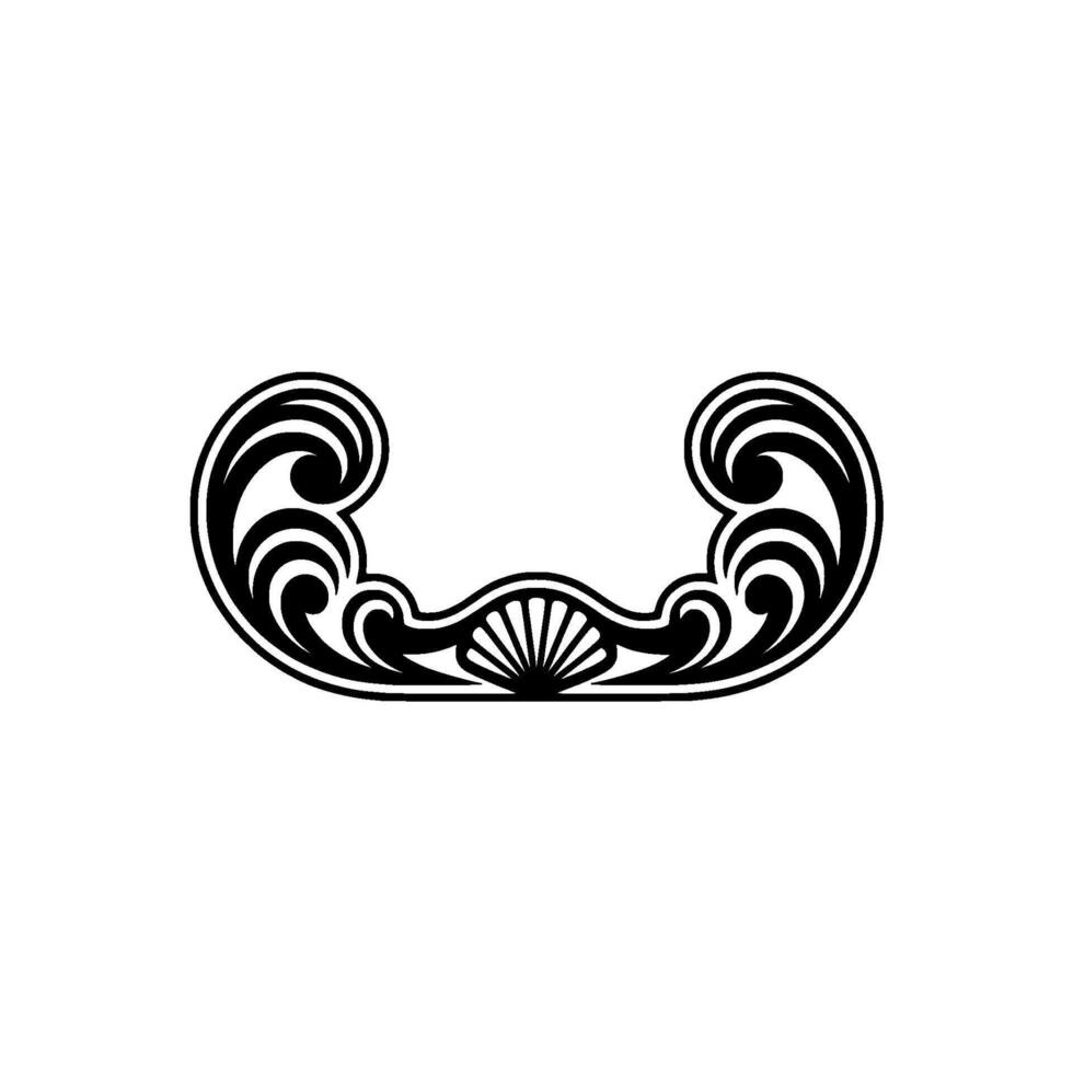 Elegant Art Nouveau Swirl Ornament on White Background vector