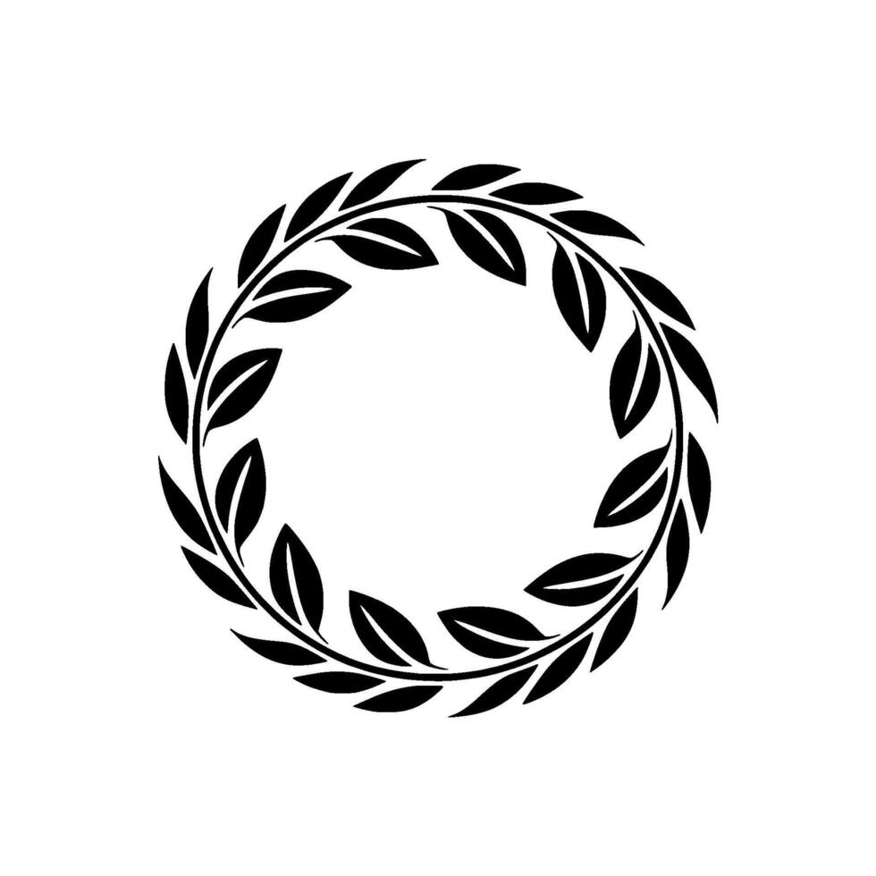 Minimalist Laurel Wreath Illustration Elegant Element vector