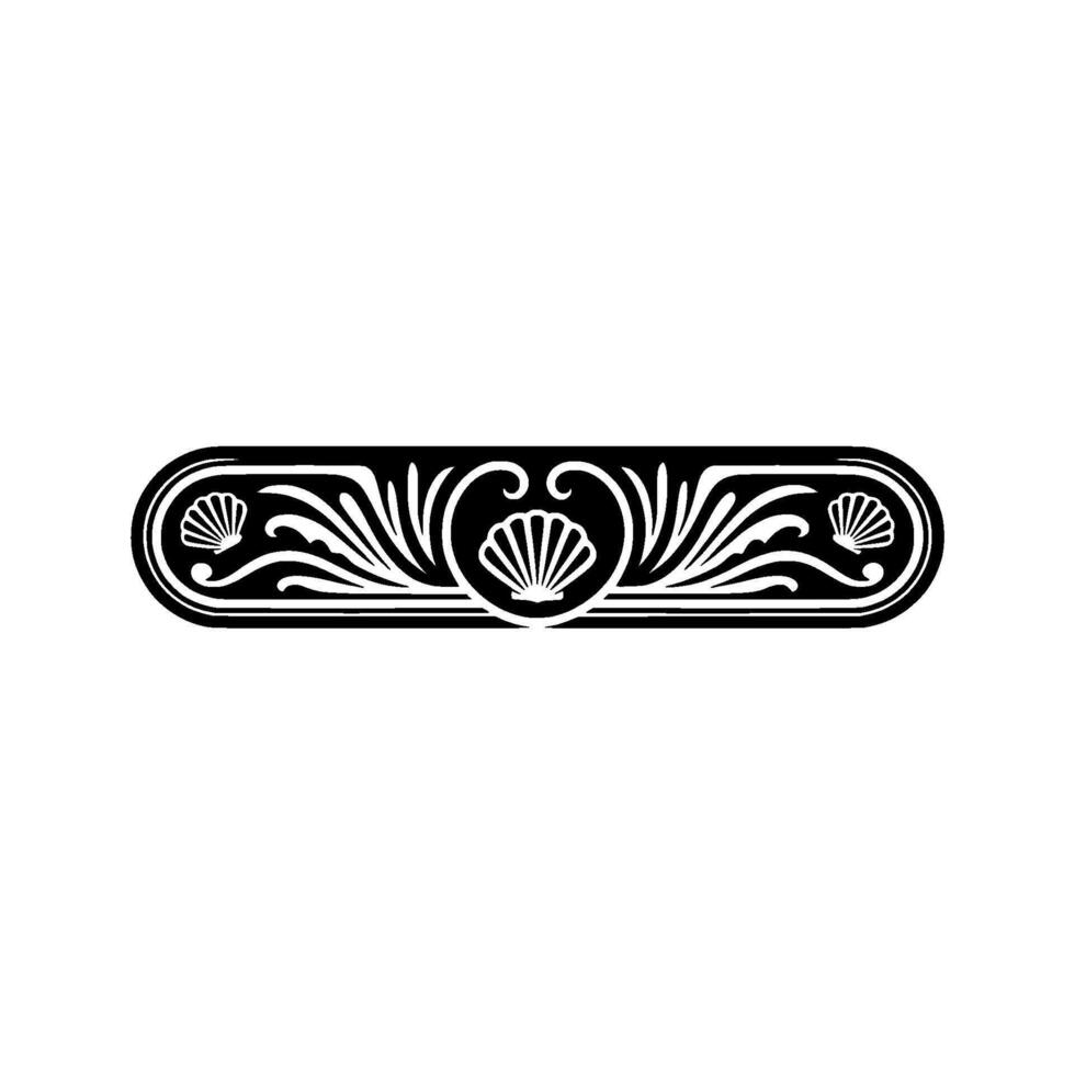 Elegant Black and White Seashell Border vector