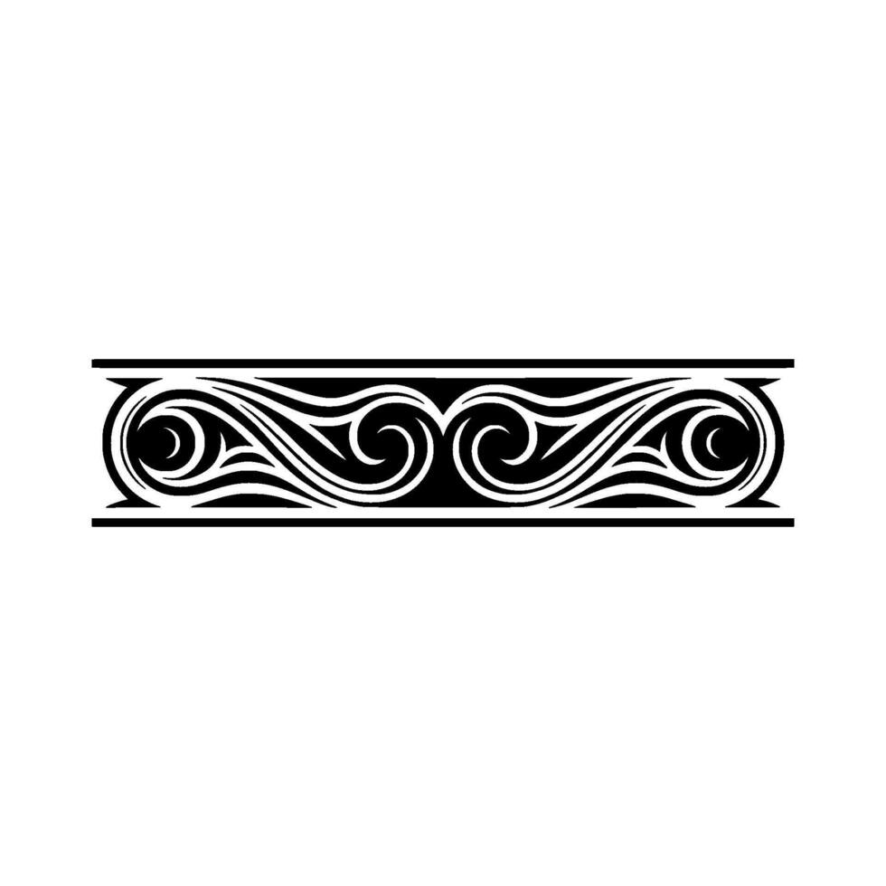 Decorative Swirl Border Element, Monochromatic , Elegant and Minimalist vector
