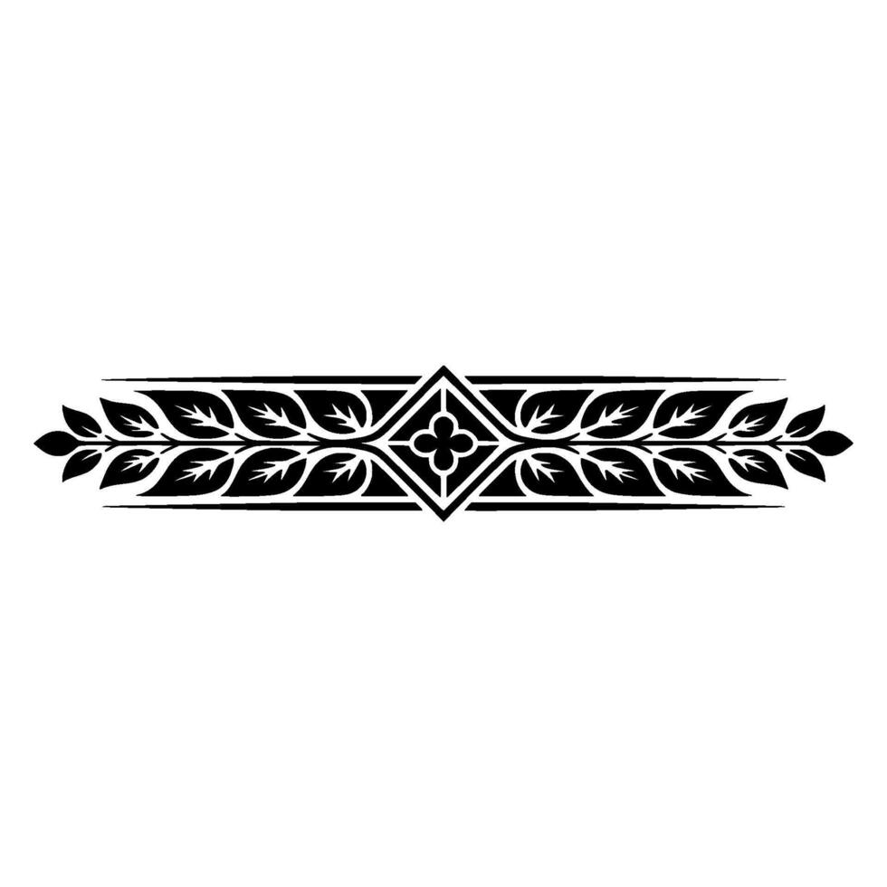 Elegant Black, Leaf Ornament on White Background vector
