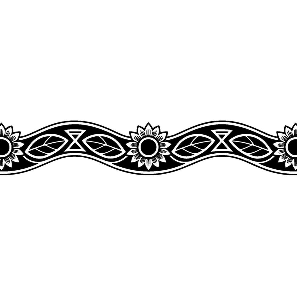 Ornate Black, and White Floral Border vector