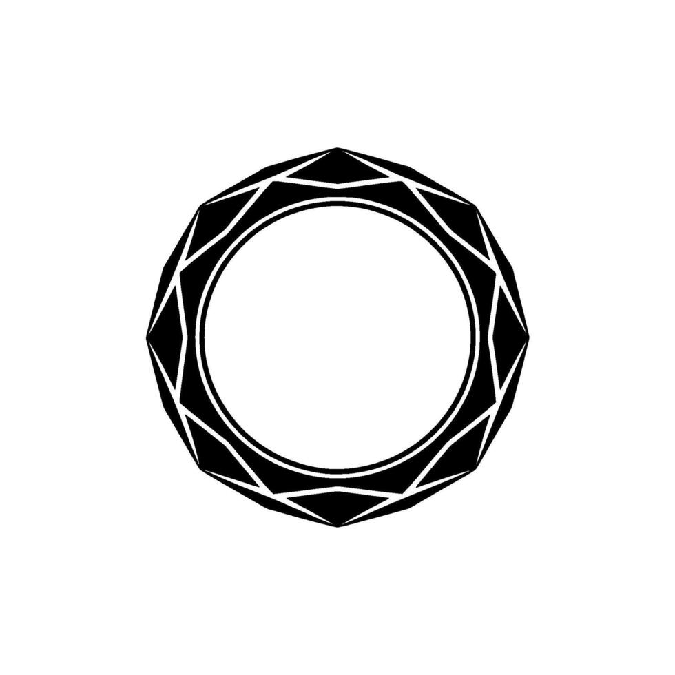 Geometric Ring in Minimalist Style, Black on White, Elegant vector