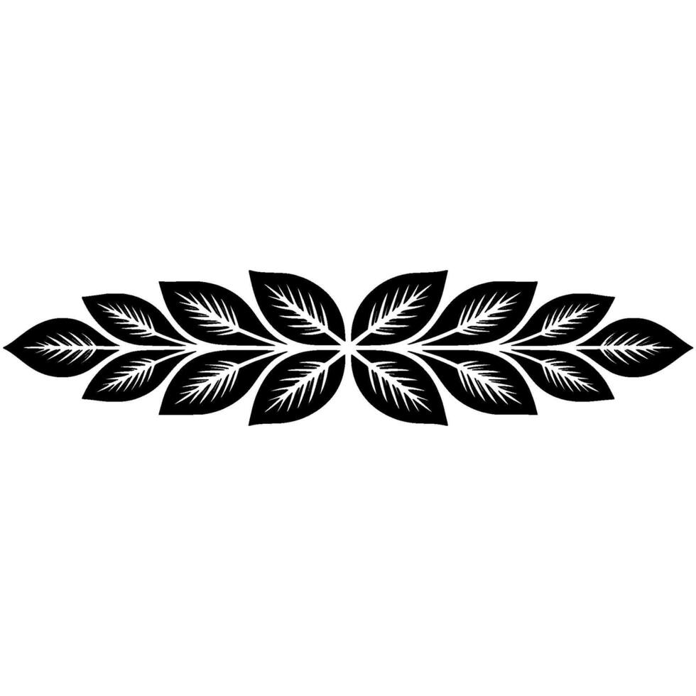 Elegant Black- and White, Floral Border on White Background vector