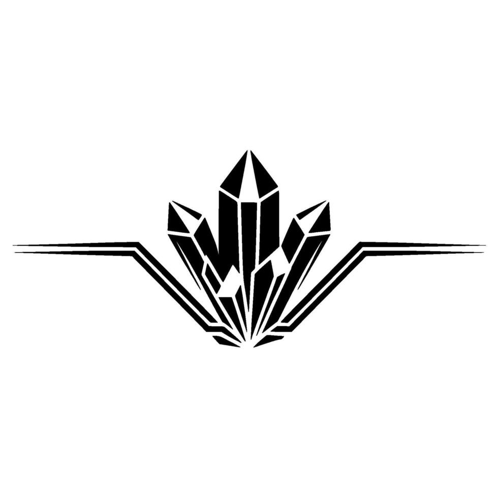 Geometric Crystal Cluster - Minimalist Black White vector