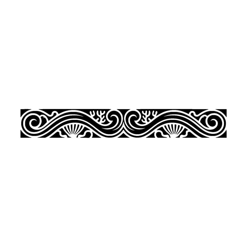 Ornate Black and White Border on White vector