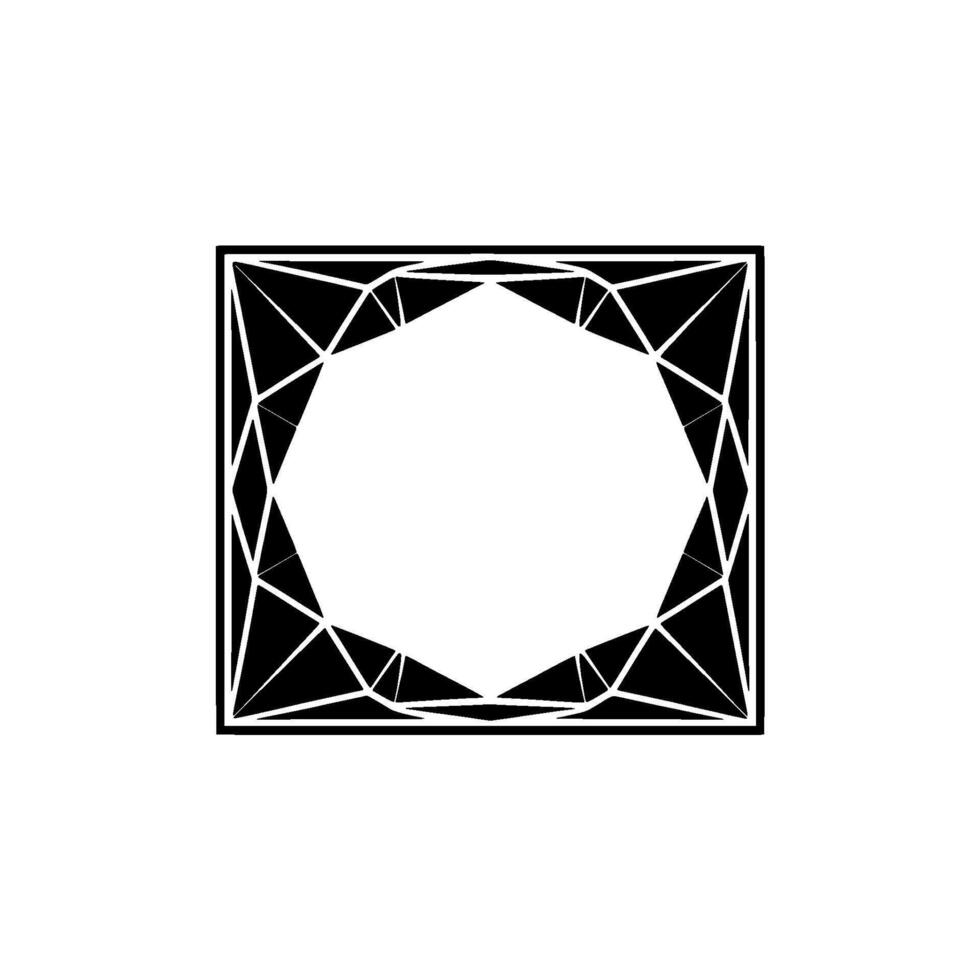 Geometric Black and White Frame, Abstract Modern vector