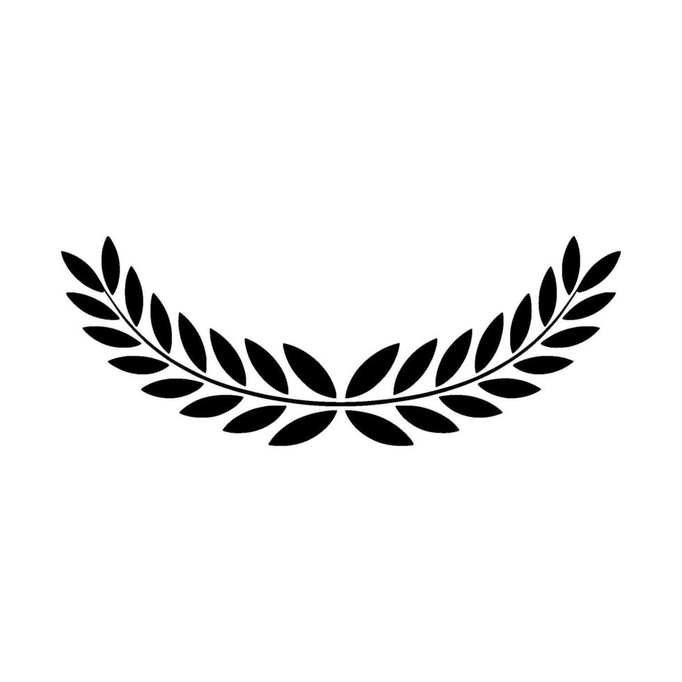 Minimalist Black Laurel Wreath Victory, Achievement, or Award vector