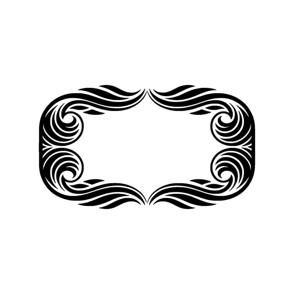 Elegant Ornate Black Frame on White Background - Element vector