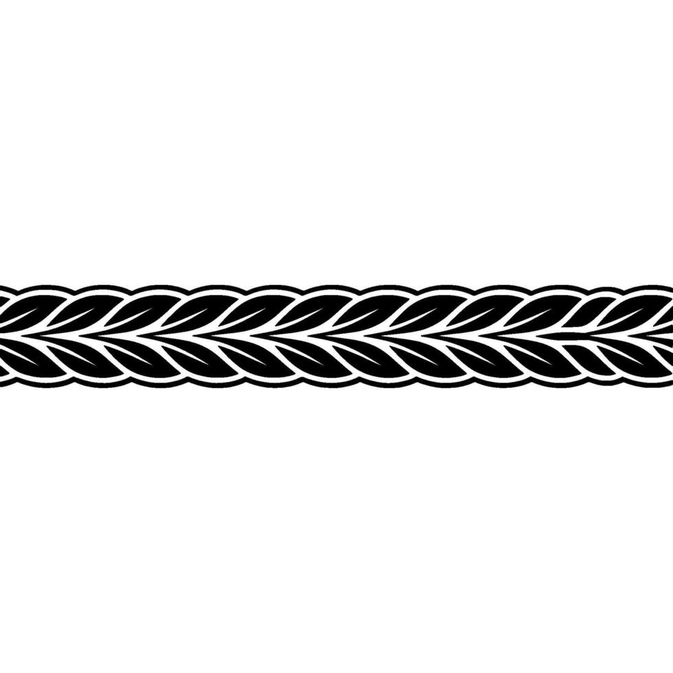 Minimalist Black Leaf Border on White, Decorative vector