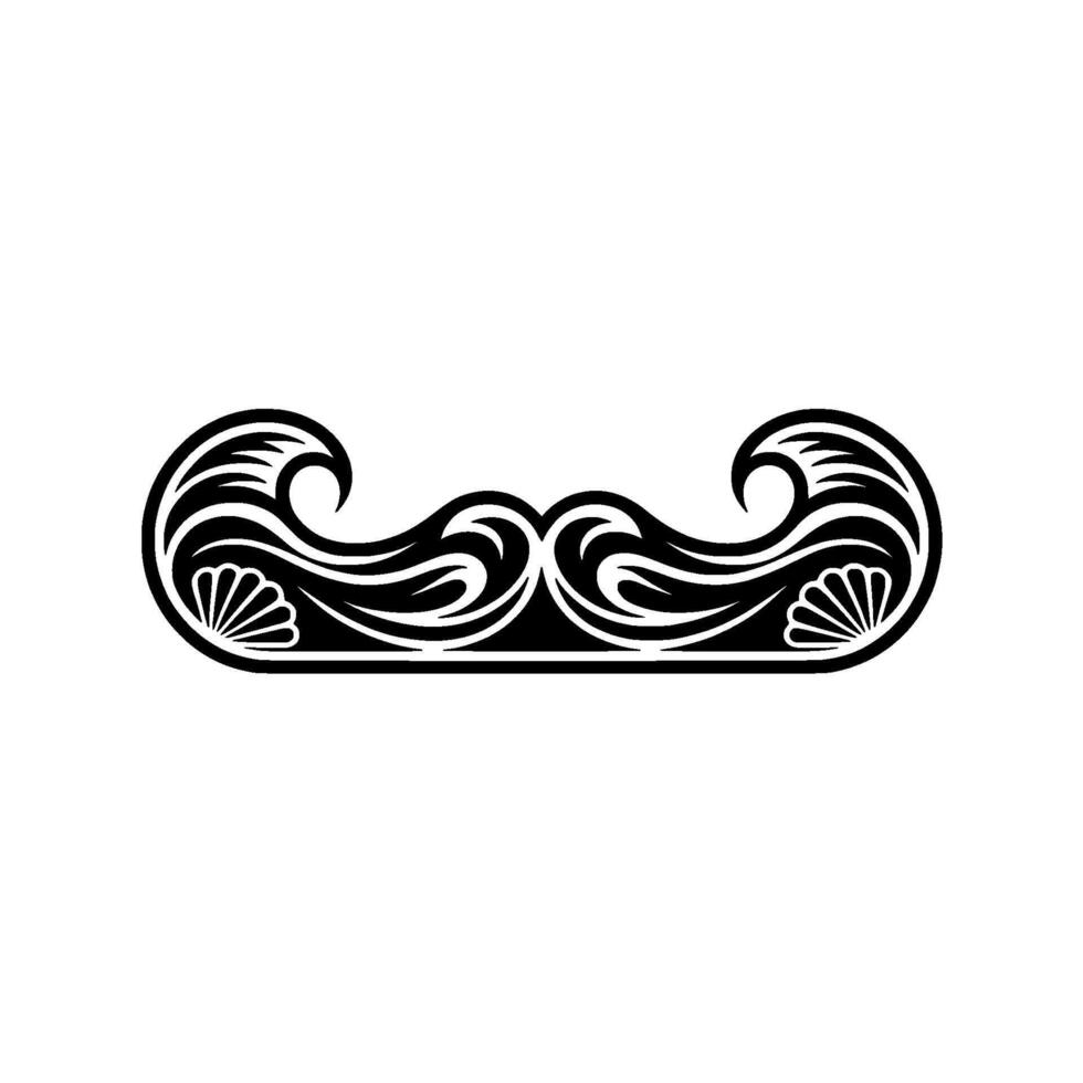 Decorative Black and White Swirl Element - RetroArt Deco Style vector