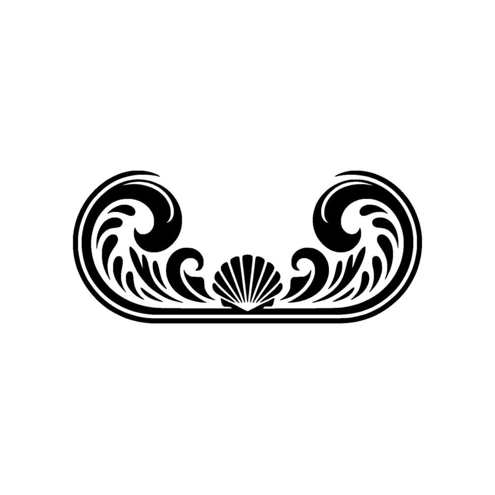 Elegant Seashell Ornament in Black and White vector