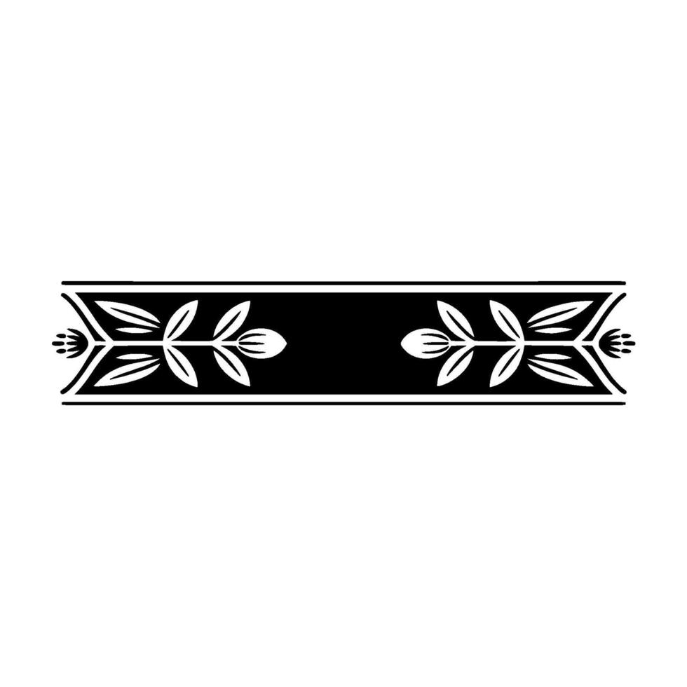 Elegant Black and- White, Floral- Border vector