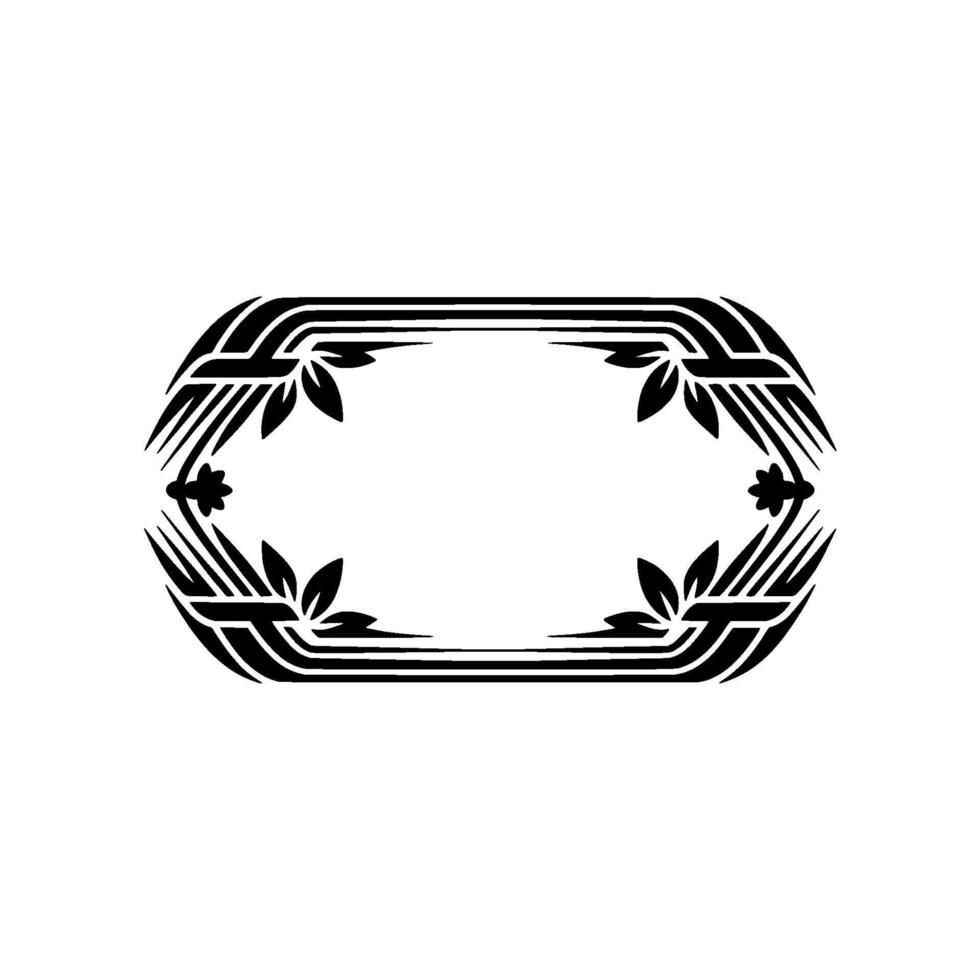 Elegant Black and,- White Floral Frame vector